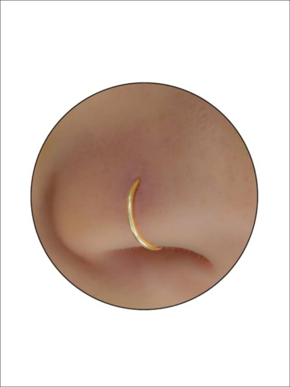 14K Gold Filled Nose Ring Hoop 24 Gauge 7mm Body Jewelry Handmade